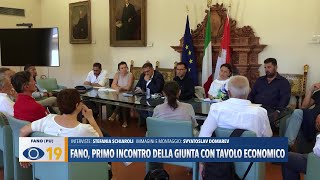 Fano primo incontro della giunta con tavolo economico [upl. by Chuu]