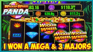 Mega amp Major Progressives Won on Wicked Wheel Panda amp Fire Phoenix Slot Machine [upl. by Eelatan]