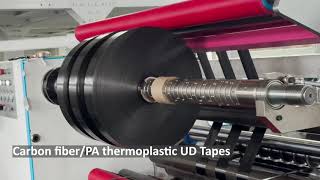 Continuous Carbon FiberPA Thermoplastic UD Tape Slitting [upl. by Daenis706]