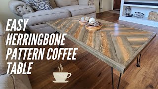 Easy DIY Herringbone pattern coffee table build [upl. by Honorine349]