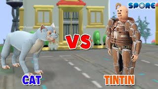 Cat vs Tintin  Animal vs Cartoon S4E8  SPORE [upl. by Gerty416]