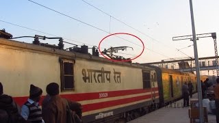 Electric Loco Pantograph Switching Captured INDIAN RAILWAYS [upl. by Kcinemod]