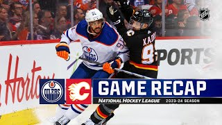 Oilers  Flames 46  NHL Highlights 2024 [upl. by Emlen]