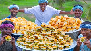 INDIAN BURGER  VADA PAV  Indian Street Food Recipe Making in Village  Rainy Day Cooking [upl. by Zingale]