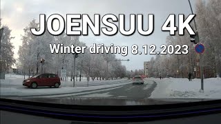 Joensuu 4K  City driving in winter 18 celsius [upl. by Einnek]