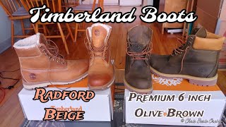 Timberland Radford Waterproof Boots Beige  Timberland Premium 6 inch Waterproof Boots Olive Brown [upl. by Accalia]