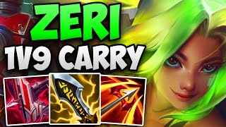 INSANE 1V9 CARRY GAMEPLAY BY A CHALLENGER ZERI  CHALLENGER ZERI ADC GAMEPLAY  Patch 1419 S14 [upl. by Aidyn229]