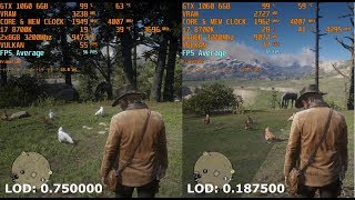 RDR2 Optimization Keeping Ultra Textures while reducing LOD  FPS Test  GTX 1060 6GB  i7 8700k [upl. by Ycniuq]