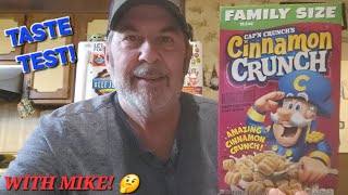 Taste Test With Mike 🤔 Im Trying The New Capn Crunchs Cinnamon Crunch Cereal 🎉 [upl. by Anilrac401]