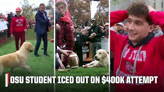 Peter iced OSU students 400k kick attempt during Pat McAfees Kicking Contest 😅  College GameDay [upl. by Einahc]