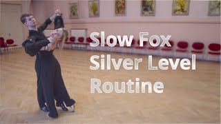 Slow Foxtrot Silver Level Choreography  Top Spin Reverse Wave [upl. by Arymas]