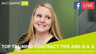 ShoosmithsLIVE Top training contract tips and Q amp A [upl. by Rayner]