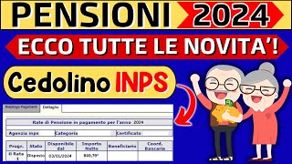 ✅AUMENTI PENSIONI 2024👉ECCO TUTTE LE NOVITA👉CONTROLLA IL CEDOLINO INPS DI GENNAIO❗️ [upl. by Charlena542]