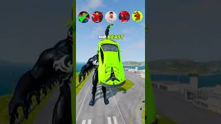 🚘CR7 vs Messi vs SpiderMan vs Venom Characters beamngdrive shorts football marvel ronaldo [upl. by Lain221]