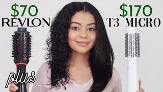 REVLON PLUS VS T3 MICRO AIREBRUSH DUO ON CURLY HAIR  HONEST OPINION [upl. by Prouty540]