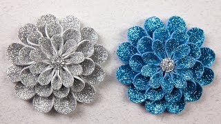 DIY foam flowers idea  Foam sheet craft ideas  Beautiful flowers From Glitter foamiran [upl. by Karry]