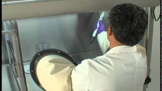 Routine cleaning of a Pharmagard Isolator [upl. by Etnovahs]