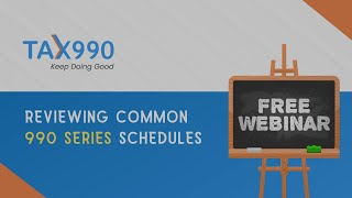 Reviewing Common 990 Series Schedules Full Webinar [upl. by Mady]