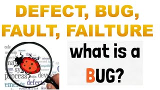 Defect Bug Fault Failure  Software Testing Creator  QA [upl. by Llehctim641]