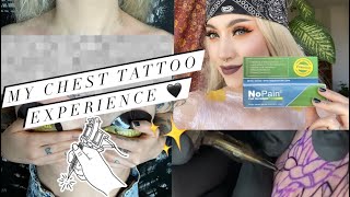 My Chest Tattoo ♡ No Pain tattoo numbing cream Does it work Vlog [upl. by Monroe817]