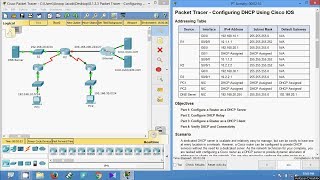 8133 Packet Tracer  Configuring DHCPv4 Using Cisco IOS [upl. by Ahcsatan]