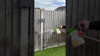 Petclean on timber fences  Artificial grass cleaner for pets [upl. by Anilah]