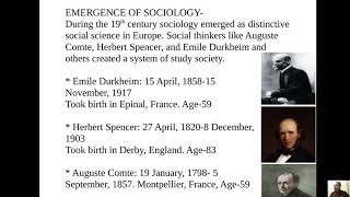 EMERGENCE OF SOCIOLOGY [upl. by Niles]