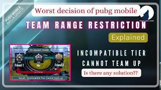 Incompatible Tier Cannot team up  explained  pubg mobile [upl. by Chandler480]