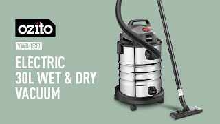 Ozito 1500W 30L Wet amp Dry Vacuum  Product Video [upl. by Porche]