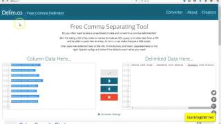 Free Comma Separating Tool How to covert data to a commadelimited list [upl. by Wendin]