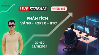 🔴 LIVE PHIÊN MỸ  PHÂN TÍCH VÀNG FOREX BTC  20h30  22112024 [upl. by Olnee]