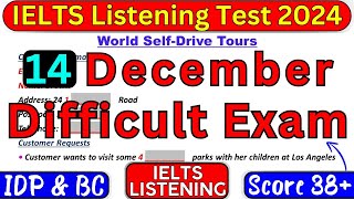 Very Hard Test 14 DECEMBER 2024 IELTS LISTENING TEST WITH ANSWERS  IELTS  IDP amp BC [upl. by Notniuqal]