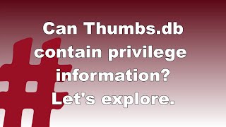 What is inside Thumbsdb file  Tip 62 [upl. by Risser483]