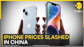 Apple drops iPhone prices in China amid fierce competition  World Business Watch  WION [upl. by Zilada954]