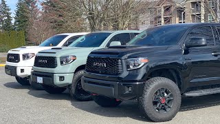 Which color is BEST on the Toyota Tundra TRD Pro Super White Lunar Rock or Midnight Black Metallic [upl. by Wyatan]