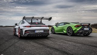 Drag race  992 GT3 RS VS Huracan Tecnica [upl. by Ginevra]