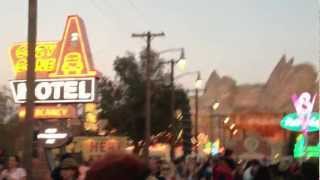 Shboom  the neon lighting at Cars Land in Disney California Adventure [upl. by Llenrrad47]