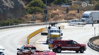 LA County Fire Department Air Ops Lands on Topanga Canyon [upl. by Thissa]