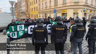 BEZPEČNOSTNÍ OPATŘENÍ POCHOD FANOUŠKŮ BOHEMIANS PRAHA DO EDENU [upl. by Delcina]