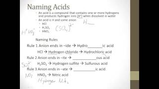 9 4 Naming and Writing Formulas for Acids and Bases [upl. by Odrarebe734]