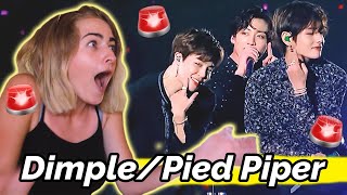 oKAY jungKOOK ✰ Dimple and Pied Piper LIVE ✰ BTS Reaction [upl. by Tirzah239]