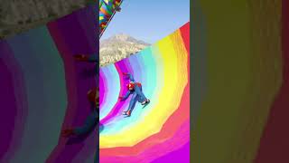 GTA 5 Ultimate Water Slide Ragdoll Spiderman  Epic Moment [upl. by Nerad]