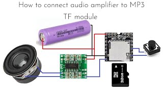 How to connect audio amplifier to MP3 TF module [upl. by Annoyt]