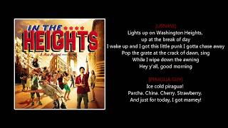 In the Heights In The Heights Lyrics [upl. by Yboj271]