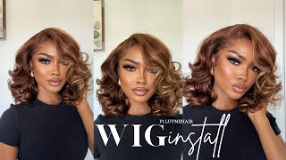 Honey Blonde Highlight Bouncy Bob Frontal Wig ft LUVME HAIR [upl. by Ramalahs783]