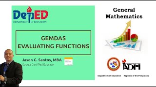 Evaluating Functions GEMDAS Greatest Integer Function  General Mathematics Grade 11 [upl. by Thorner255]