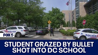 DC student grazed by bullet shot into Dunbar HS [upl. by Cord726]