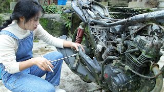 💡Genius Girl Spent 10 Days Successfully Repairing A Scrapped Motorcycle Covered In Moss  Linguoer [upl. by Steel]