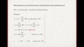 Basis und Dimension eines Vektorraums berechnen mit Beispiel [upl. by Reviel]