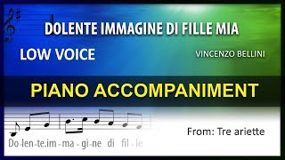 Dolente immagine di Fille mia Karaoke Vincenzo Bellini Low Voice [upl. by Duke331]